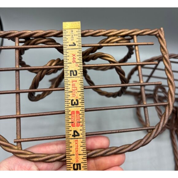 Vtg‎ Twisted Rope Metal Wall Shelf Bow Tassels Brown Set of 2 - Picture 6 of 6